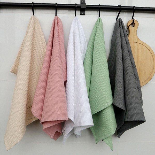 

6pcs/lot cotton home household dining table napkins kitchen waffle pattern washcloth towel el dish cleaning towels napkin