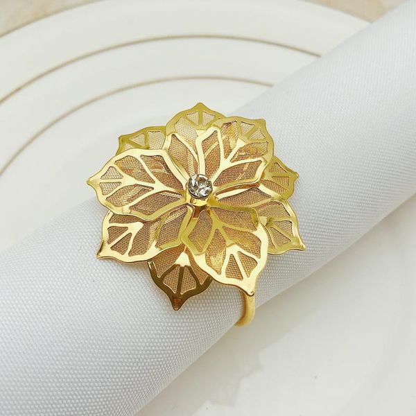 

napkin rings table 12pcs floral metal holders for wedding banquet party el decoration and accessories