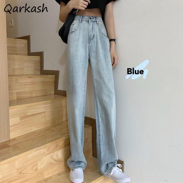 

women's jeans women basic full length empire minimalist daily spring students street fashion female all-match ulzzang vintage, Blue