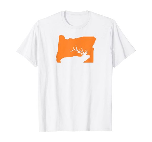 

oregon elk hunting shirt t-shirt, White;black