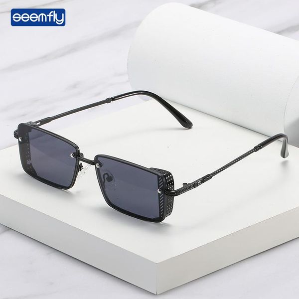 

outdoor eyewear seemfly 2021 vintage fashion small sunglasses men metal frame sunshades colorful for women clear lens uv400 sun glasses