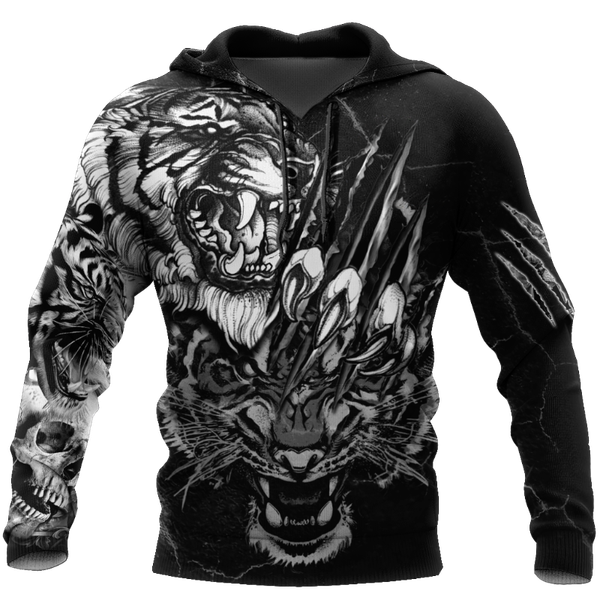 

men's hoodies & sweatshirts plstar cosmos 3dprint est tattoo tiger art unique streetwear harajuku men/women funny casual hoodie/sweatsh, Black