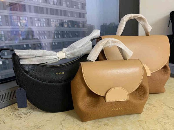 

original pure french niche polene number ten cowhide half moon bag armpit single shoulder diagonal span