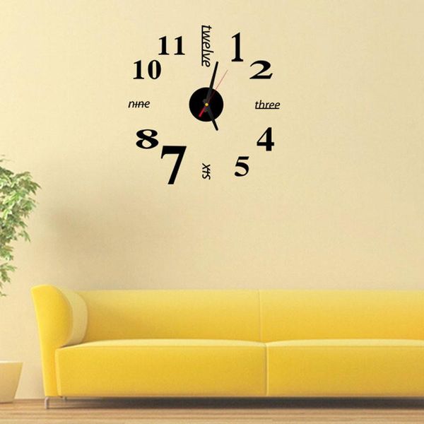 

wall clocks drop mini modern diy clock 3d sticker design home office room decor