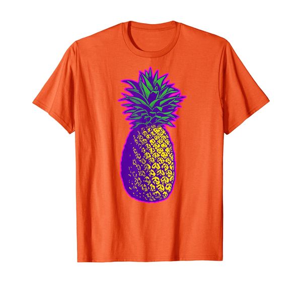 

colorful pineapple vintage illustration t-shirt, White;black