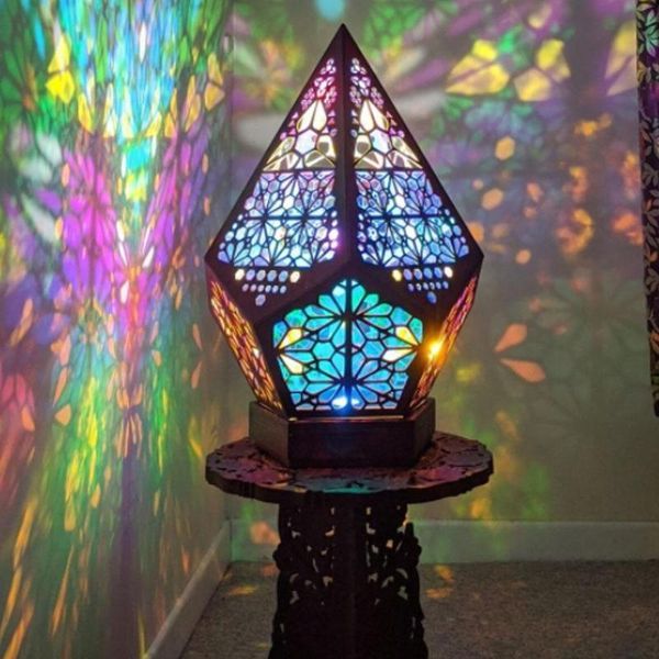 

floor lamps retro restaurant color led modeling light bead lamp dining room furniture decor bohemian starry sky projection
