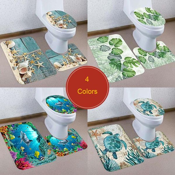 

3pcs/set bathroom mat set flannel anti-slip kitchen bath carpet toliet rug washable tapete banheiro mats