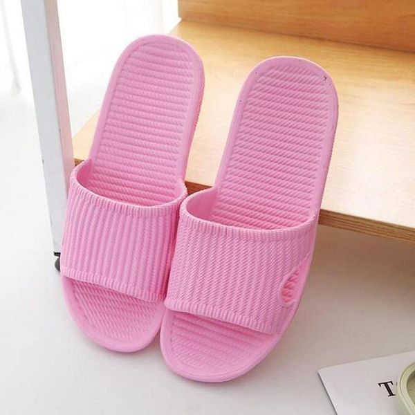 

slippers couples large size bathroom women's home indoor eva flip flops solid color soft non-slip slides summer beach, Black
