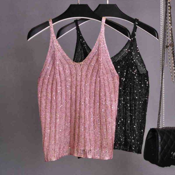 

summer sleeveless v neck bling women camis knitted metallic gold crop shiny silver camisole, White
