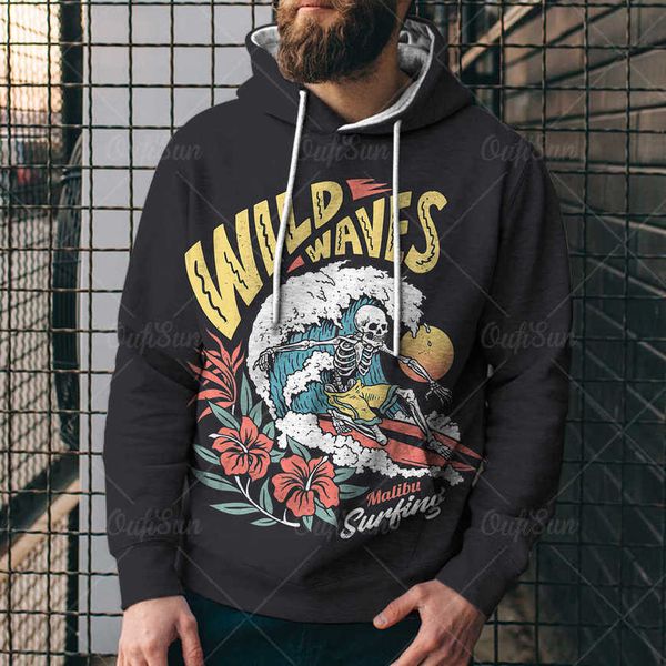 

men's hoodie 3d printed sweater loose hoodie 3d sweater digital print with hat 8stu, Black