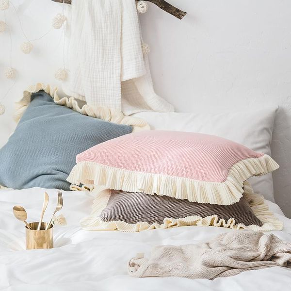 

pillow case cotton knitted pillowcase nordic sofa leisure cover creative home bed backrest without core p39