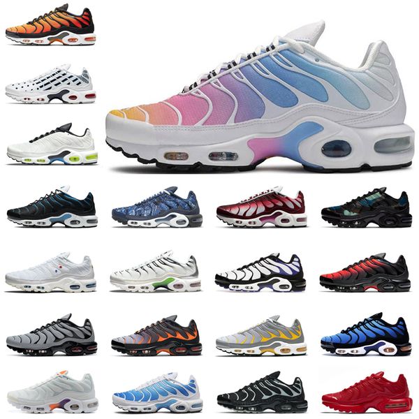 

tn plus mens running shoes sneakers corduroy blue graphic prints red black gradient summit white women sports outdoor trainers