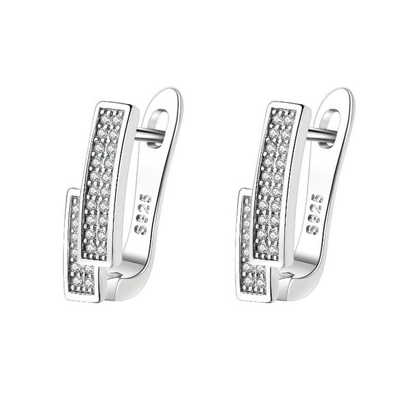 

hoop & huggie trendy romantic wedding engagement diamond cubic zirconia fashion luxury gift inlaid ear earrings, Golden;silver