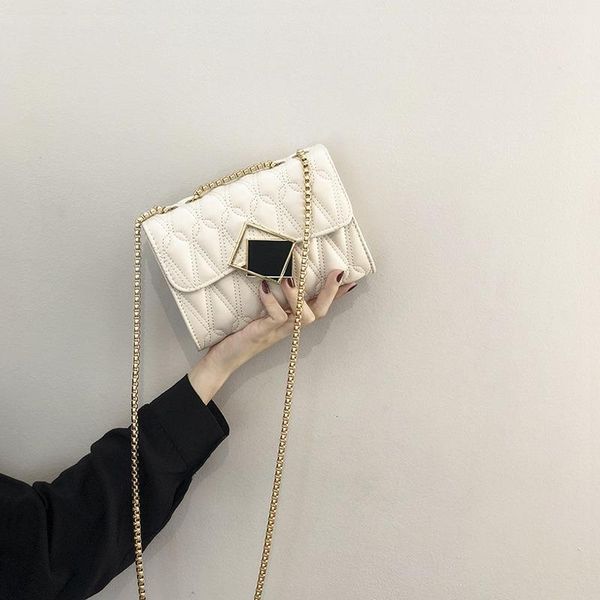 

evening bags luxury design cross body bag woman 2021 beige color diamond chain shoulder fashion wild ins leather messenger mini