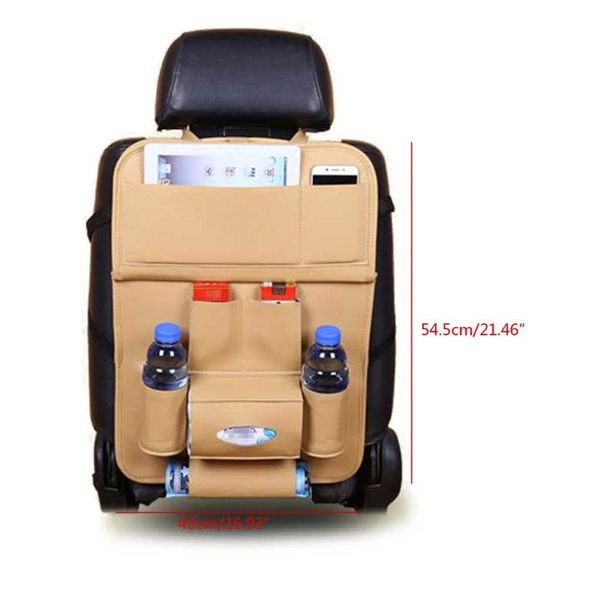 

car organizer seat back pu leather pad bag foldable table tray bags y4ua