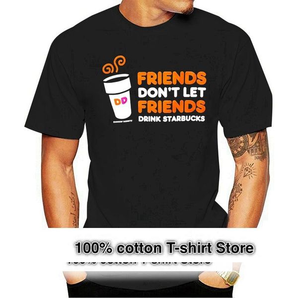 

men's t-shirts t shirt mens m dunkin donuts don't let drink brown men women cartoon casual short o neck broadcloth, White;black