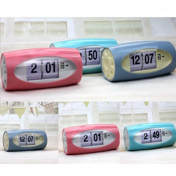 

desk & table clocks modern style auto flip clock vintage alarm office home decor1