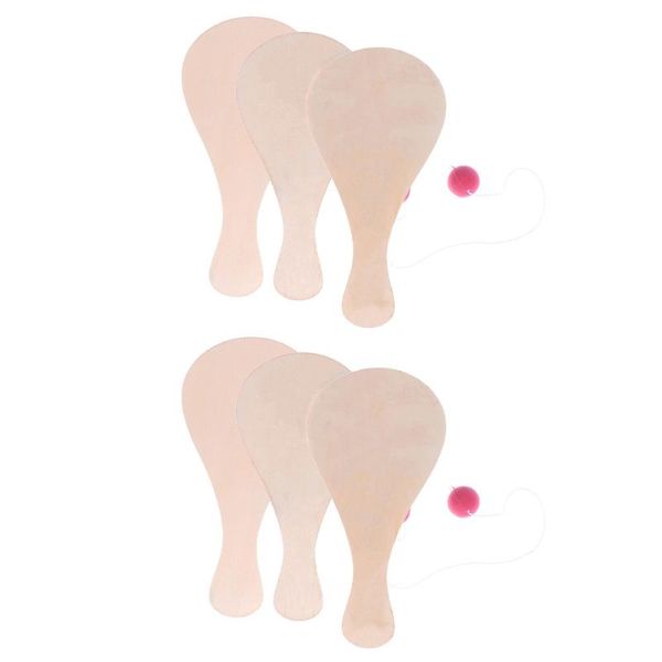 

table tennis raquets 6pcs wood paddle game indoor outdoor toys for children