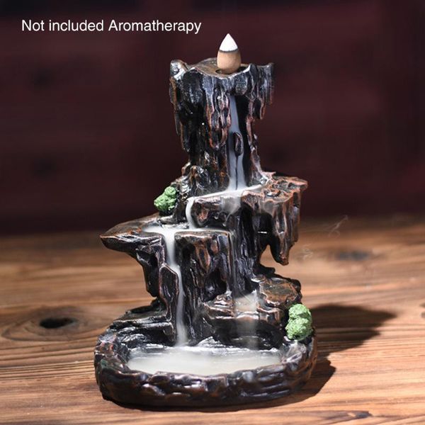 

mountain river home unique crafts resin censer holder gift decoration office waterfall smoke backflow exquisite incense burner fragrance lam