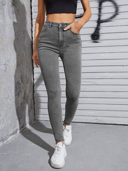 

high waist skinny jeans p11v#, Blue