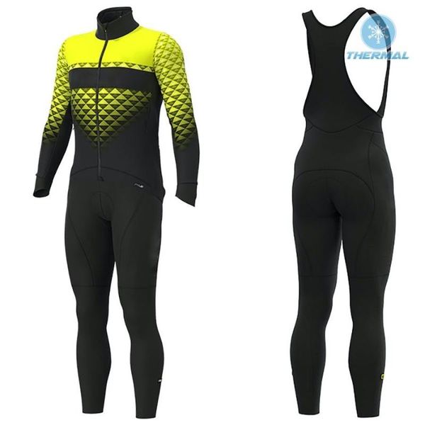 

aleful winter thermal fleece long sleeves cycling jersey bib pants bicycle clothing mtb bike clothes maillot ropa ciclismo racing sets, Black;blue