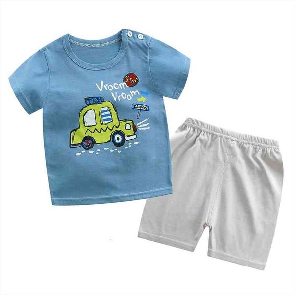 

summer boys tracksuit toddler clothes car print t shirts shorts set clothing for baby kids wear children 6 yeras outfits, White