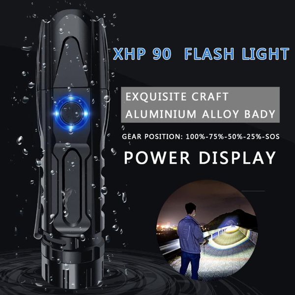 

torch light zoomable led usb rechargeable 26650 waterproof 5 modes +us adapter+usb cable flashlights torches