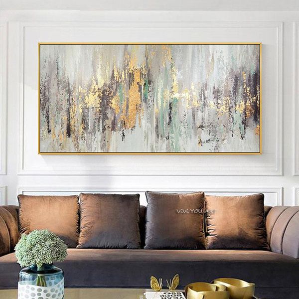 

abstract green yellow paint painting modern canvas art fashion wall pictures for living room big posters handmade paintings