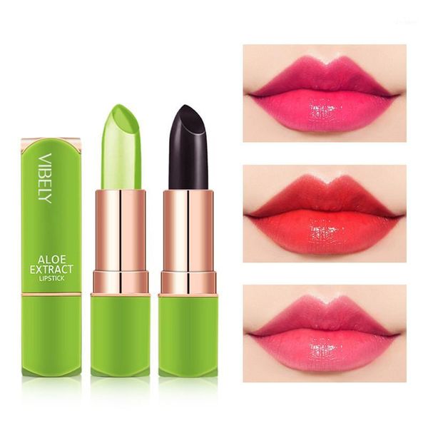 

aloe vera moisturizing lip color change jelly lipstick plant base long lasting non-stick cup makeup care1