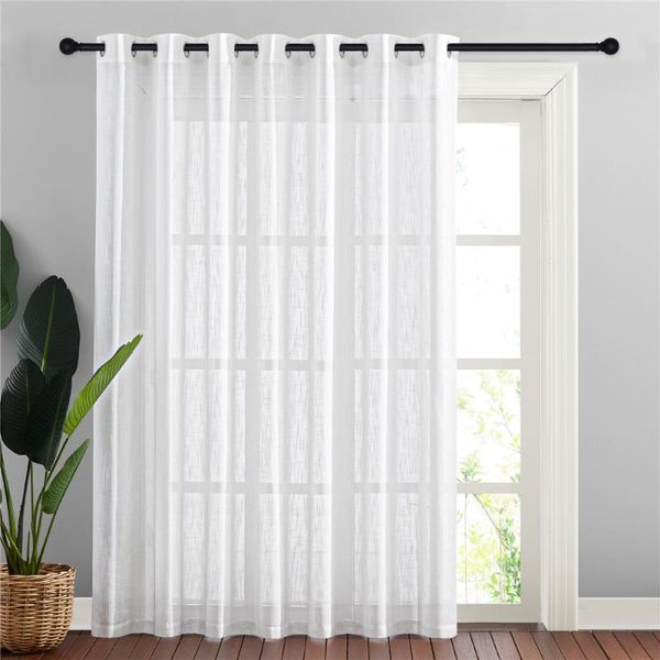 

curtain & drapes nicetown extra wide faux linen sheer vertical semi privacy with light filter drape for patio porch decor