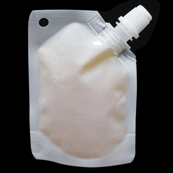 

storage bags white clear silver 3 types spout pouch plastic pure foil stand up oblique mouth liquid beverage juice drink packaging bag
