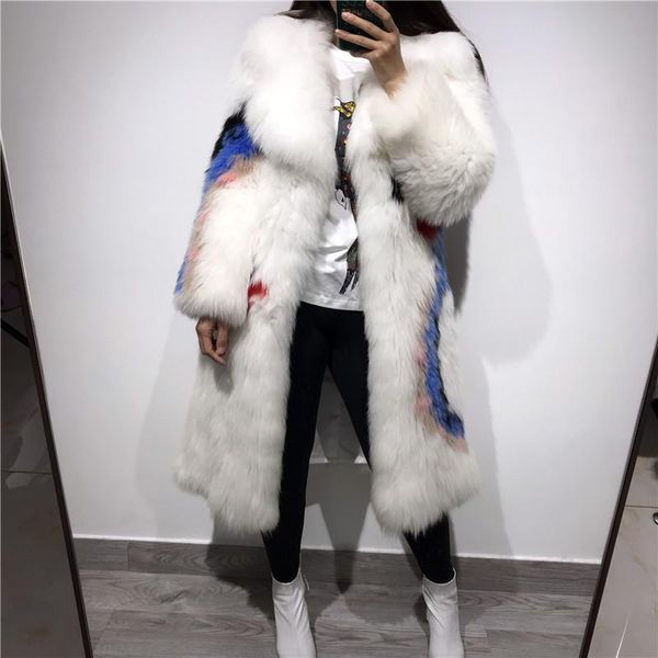 

women's fur & faux ladies coat women real natural knitted, Black