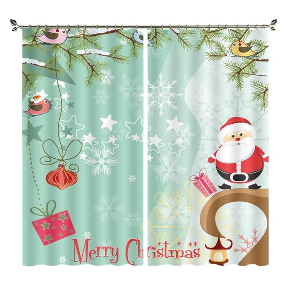

curtain & drapes green gradient bird santa blackout curtains bedroom living room custom window