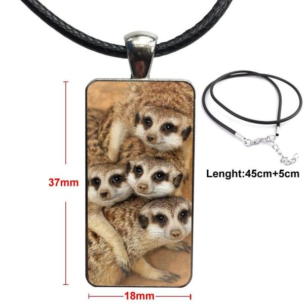 

pendant necklaces animal mob of meerkats fashion necklace handmade rectangle shape choker jewelry multi designs for women girl gift, Silver