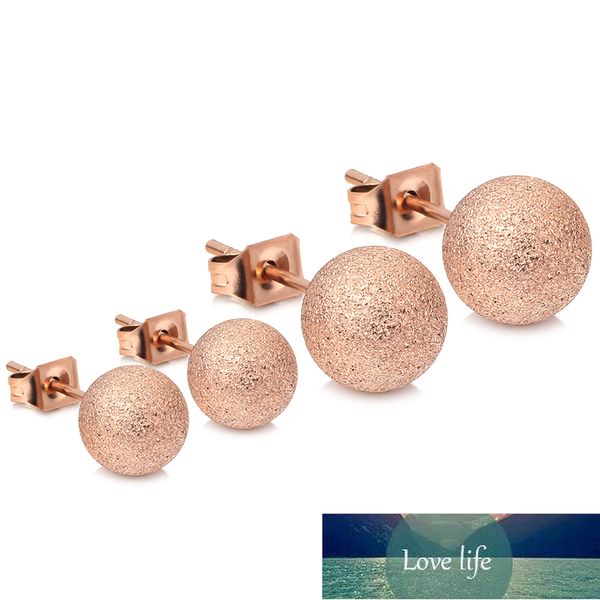 

promotion wholesale selling titanium steel rose gold color stainless steel ball earrings for woman fashion earring jewelry factory price exp, Golden;silver