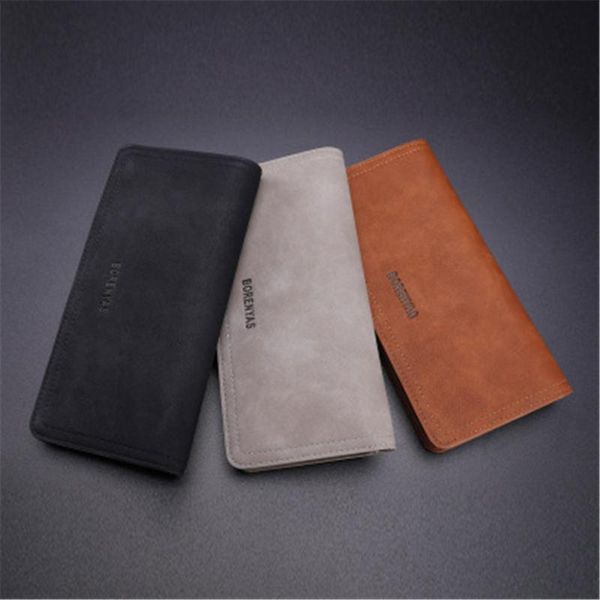 

new men's long wallet japanese and korean version men's zipper wallet multifunction ticket holder slim, Red;black