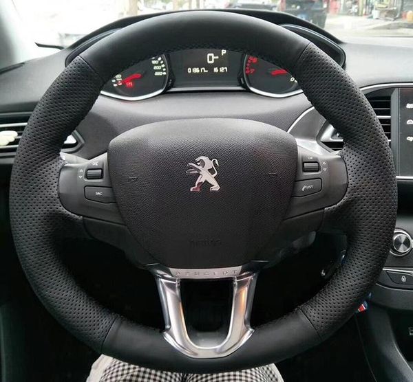 

steering wheel covers diy mahogany leather car cover for 301 308s 508l 2008 3008 5008 4008 accessories