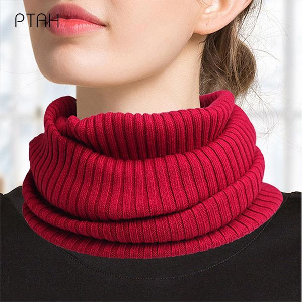 

scarves [ptah] winter for women ring warm knitted thick elastic knit mufflers neckerchief boys girls plush scarf collar, Blue;gray