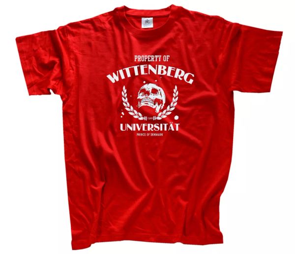 

property of wittenberg universidad hall - hamlet camiseta s-xxxl nuevo, White;black