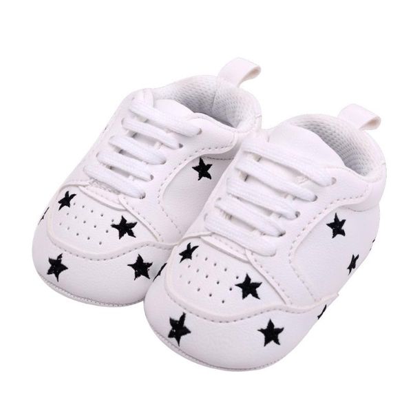 

first walkers 6 colors baby shoes born boys girls heart star pattern kids toddlers lace up pu sneakers 0-18 months