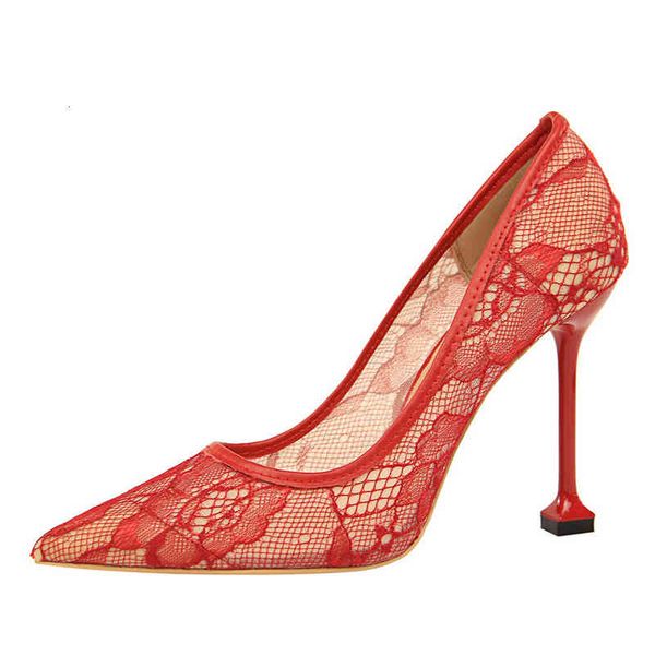 

{category} new women pumps breathable mesh heels fashion summer hight shoes woman wedding dress 9.5cm a0164 dt5c, Black