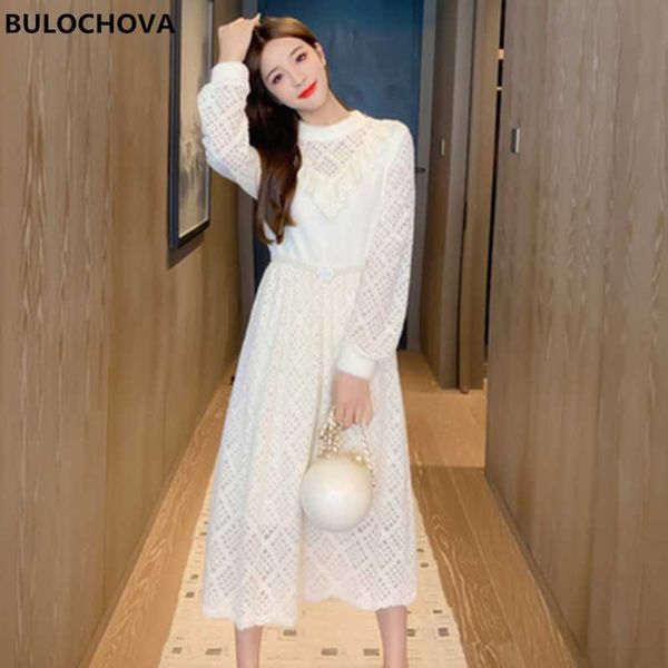 

casual dresses women lace stitching mink velvet big swing long dress 2021 winter designer ladies plus size runway vestidos xl, Black;gray