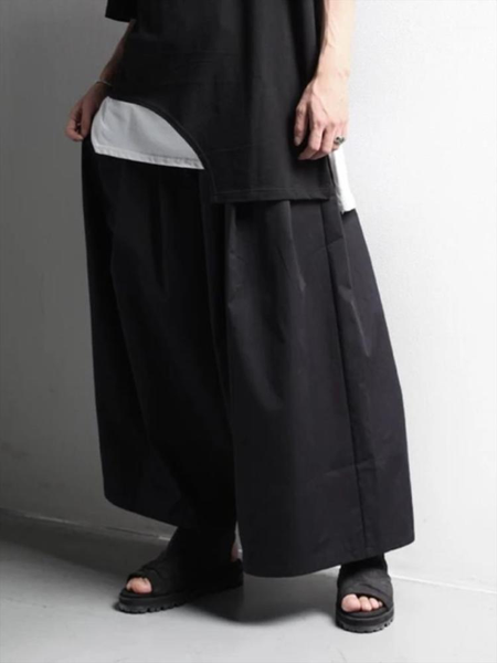 

men's pants pant skirt wide leg spring and autumn dark hip hop street casual loose oversized, Black