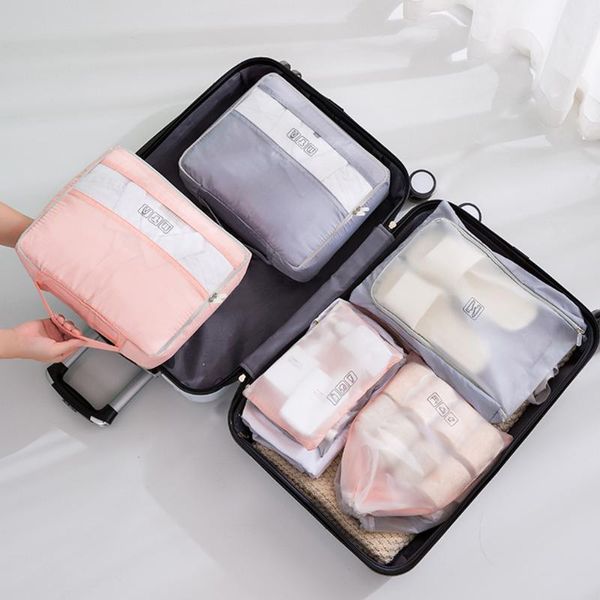 

4pcs travel bag portable makeup cosmetics waterproof organizer for underwear clothing shoes toiletries storage bags