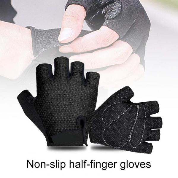 

cycling gloves 2pcs soft -proof non-slip half finger bike for outdoor, Black