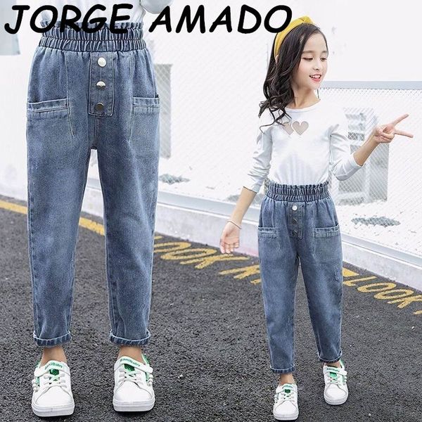 

jeans girls kids pants baby solid color leisure thicken trousers girl clothes ajl003 l0vp, Blue