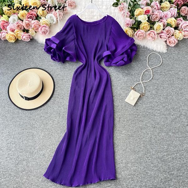 

party dresses maxi for women flare sleeve pleated dress vintage y2k vestido de mujer clothing, White;black