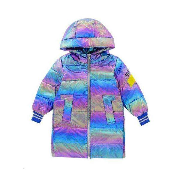 

girls' down et medium and long white duck 2021 winter foreign style children's coat large clothes, Black