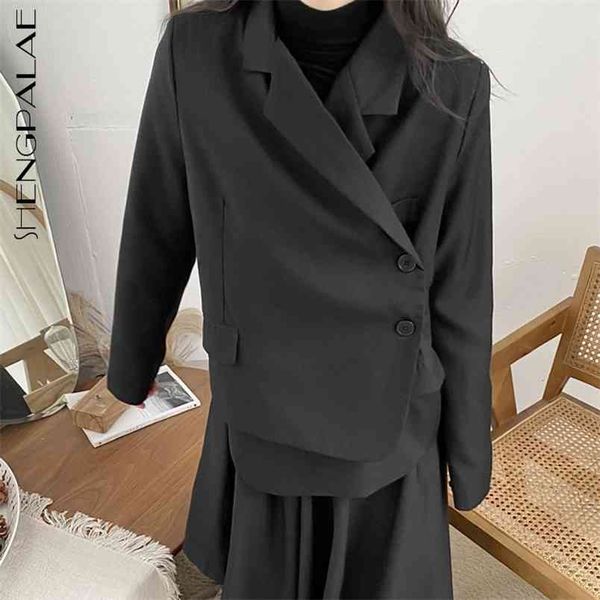 

minimalist blazer women's spring notched loose long sleeve solid color suit coat female fashion 5b39 210427, White;black