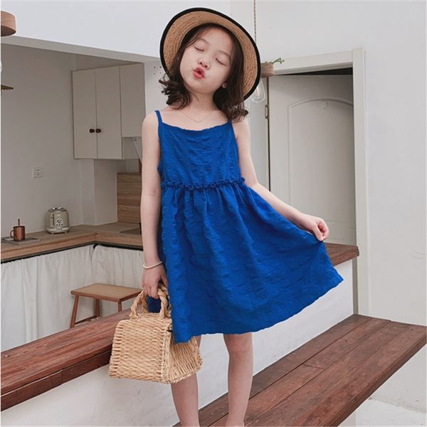 

kids dresses for girls beach dress 2021 baby girl summer dress children sleeveless sling dress baby clothes droshipping, White